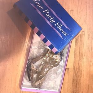 Gorgeous never worn high heel crystal shoes